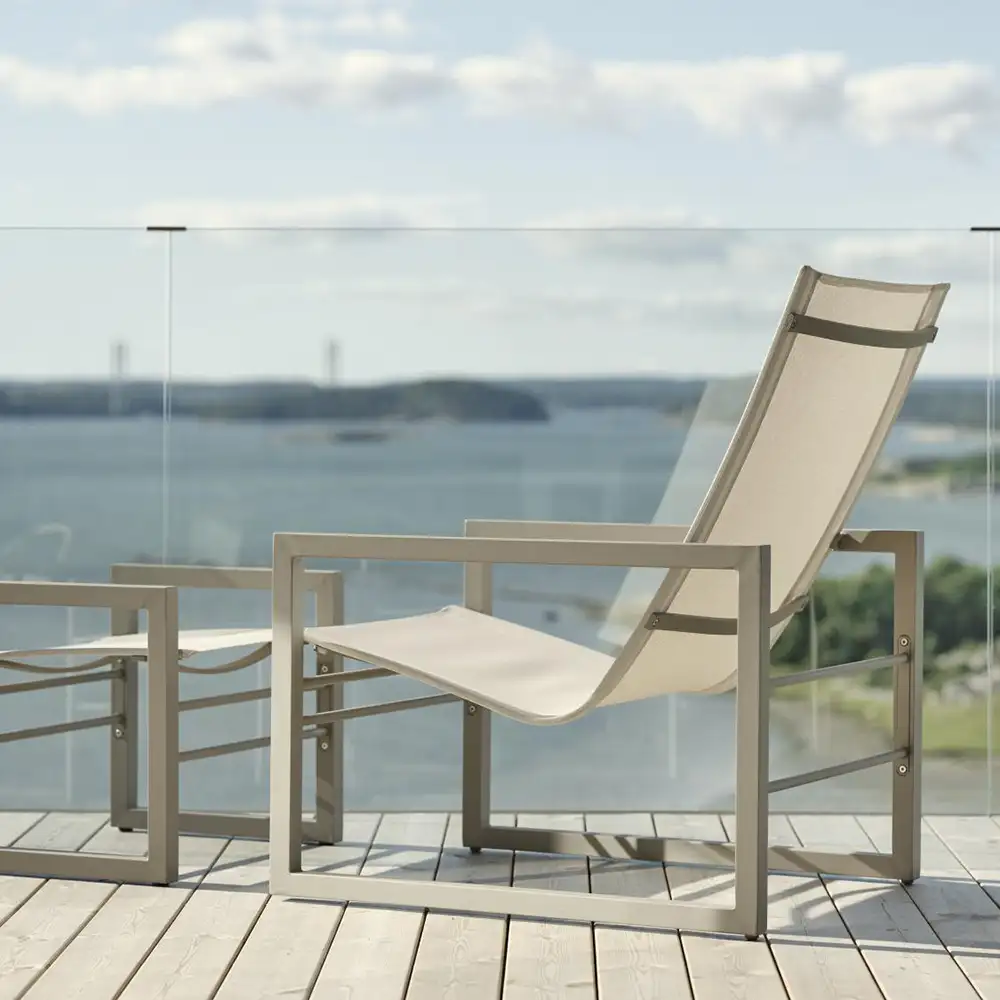 Vevi lænestol Khaki/Offwhite