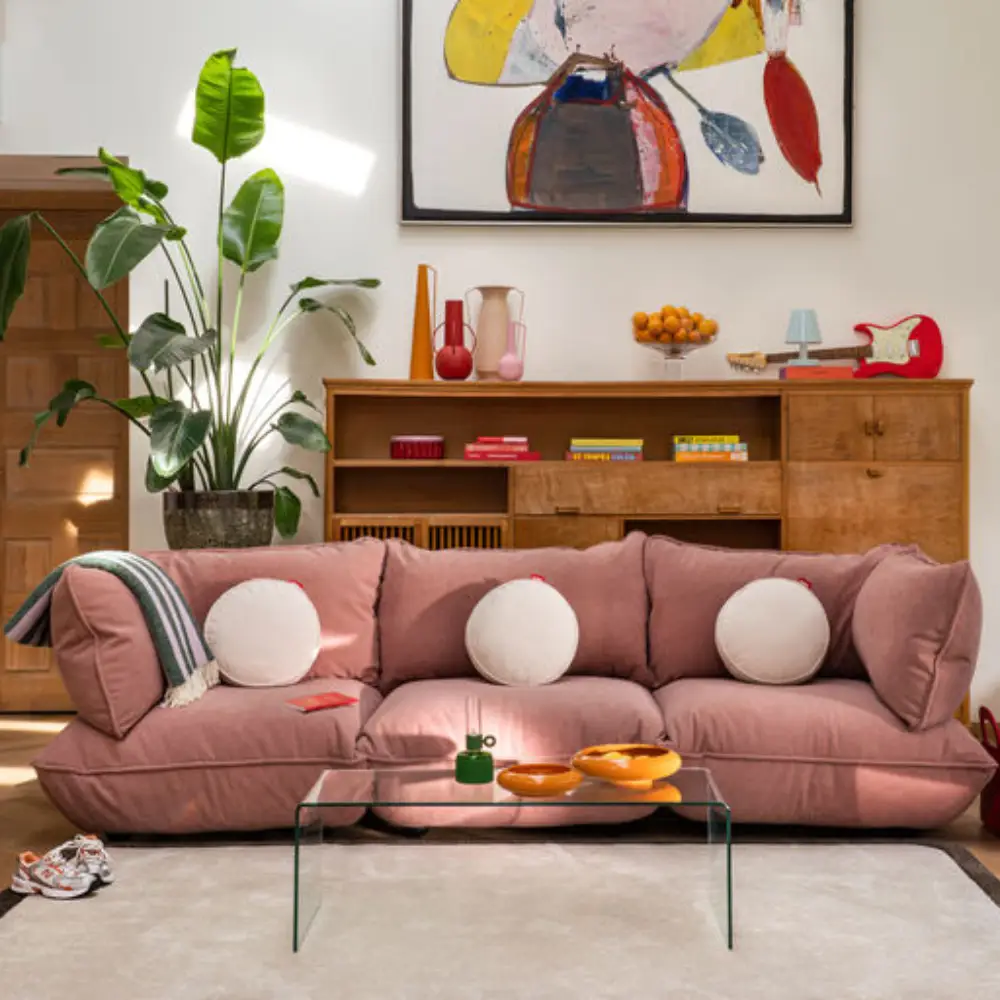 sumo sofa hjørnesektion højre cord recycled soft pink