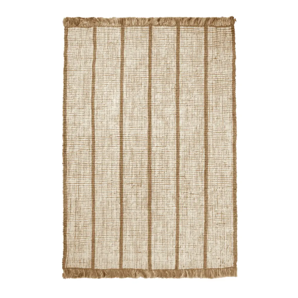 Ferm Living, Athens håndvævet jute-tæppe 170x240 cm - Natural/Off-white