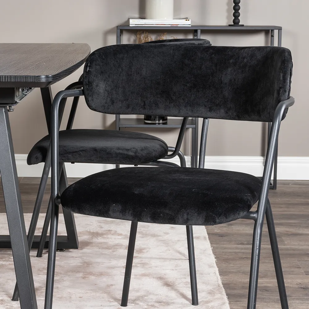 Arrow spisebordsstol sort 2-pak