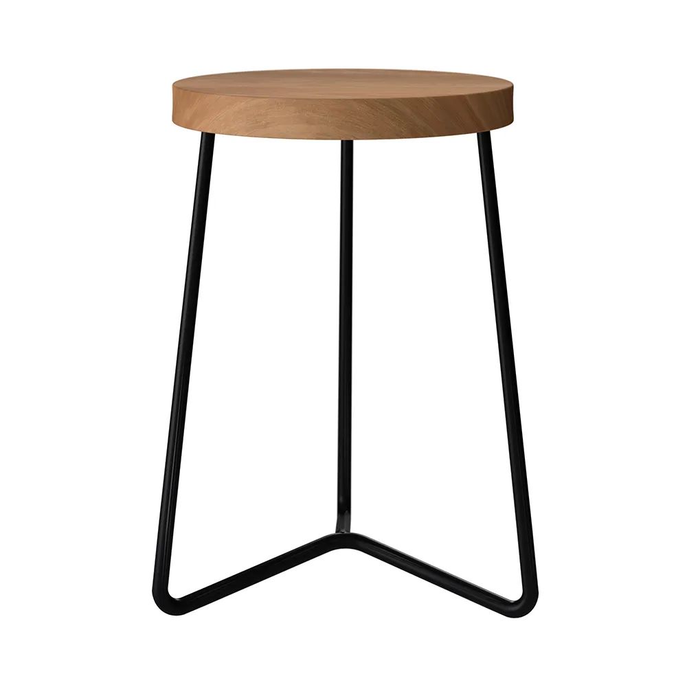 Grythyttan Stålmöbler, V1 skammel 45 teak / sort