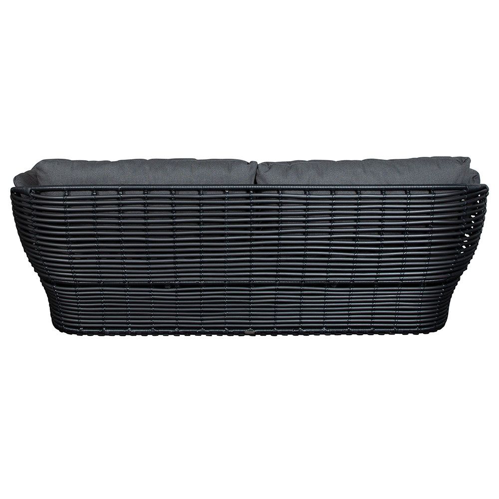 Basket sofa graphite syntetisk rattan inkl. gråt Airtouch-pudesæt