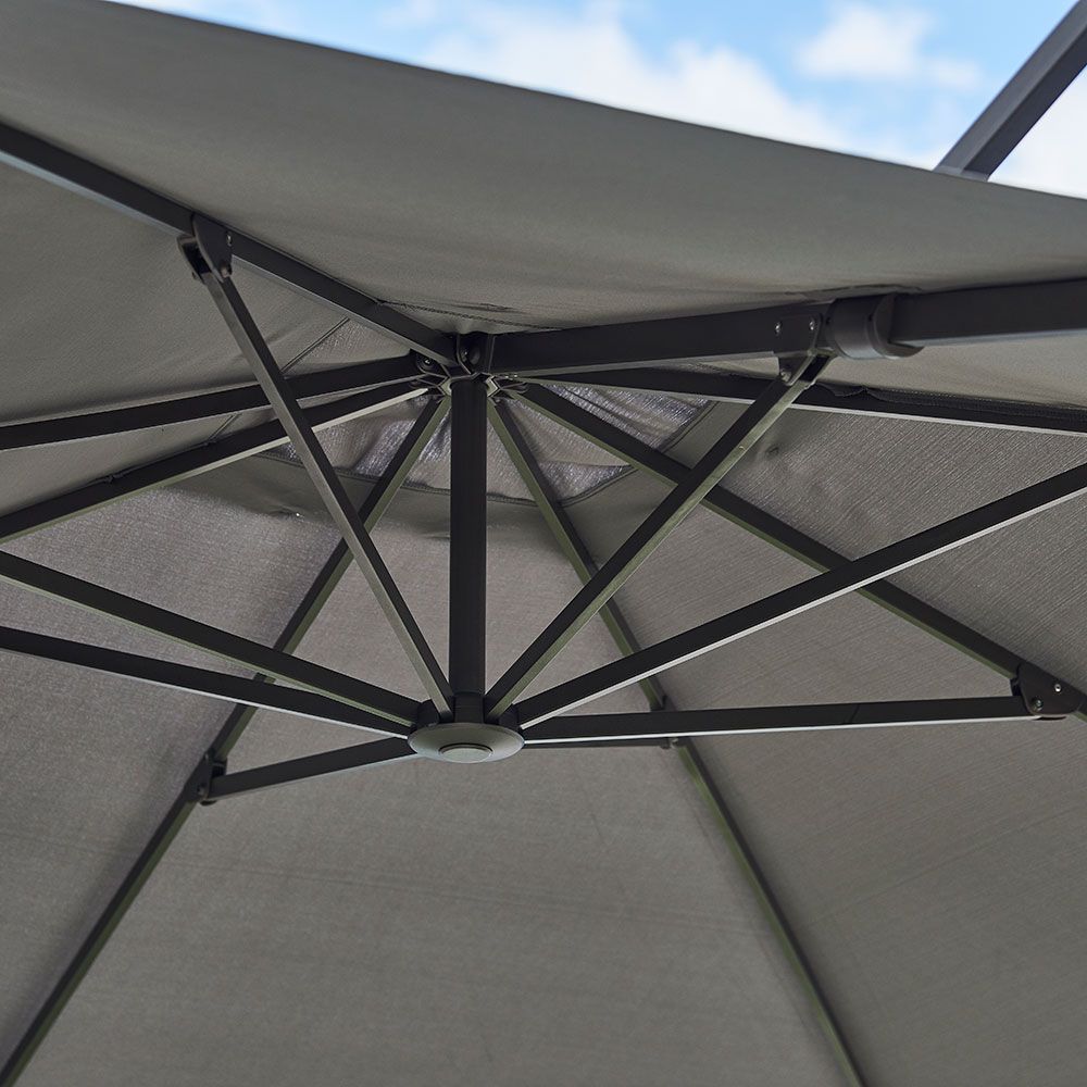 Hyde Luxe 300x400 cm Grey Frithængende parasol