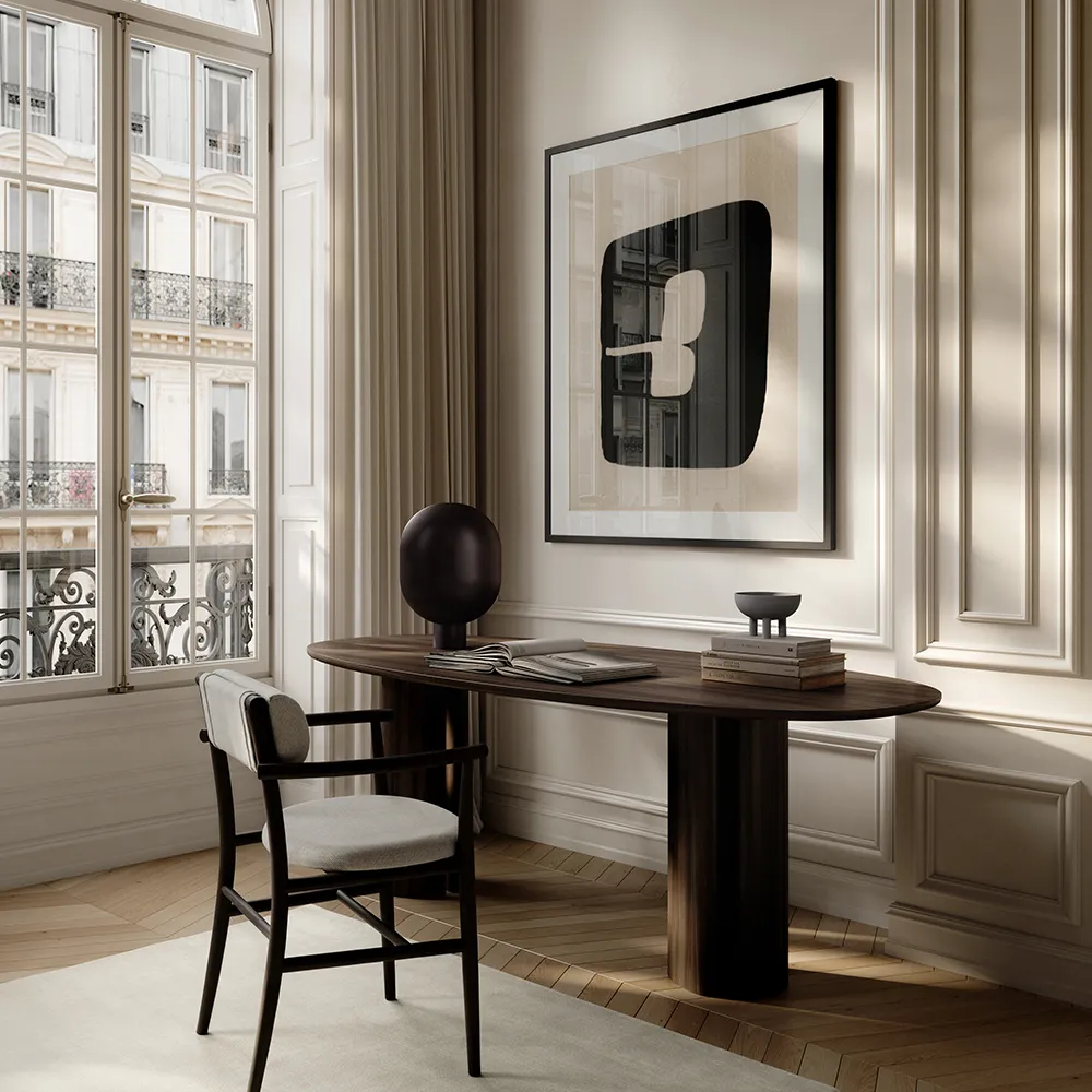 Nama Lænestol - Kaffe Sort, Hør