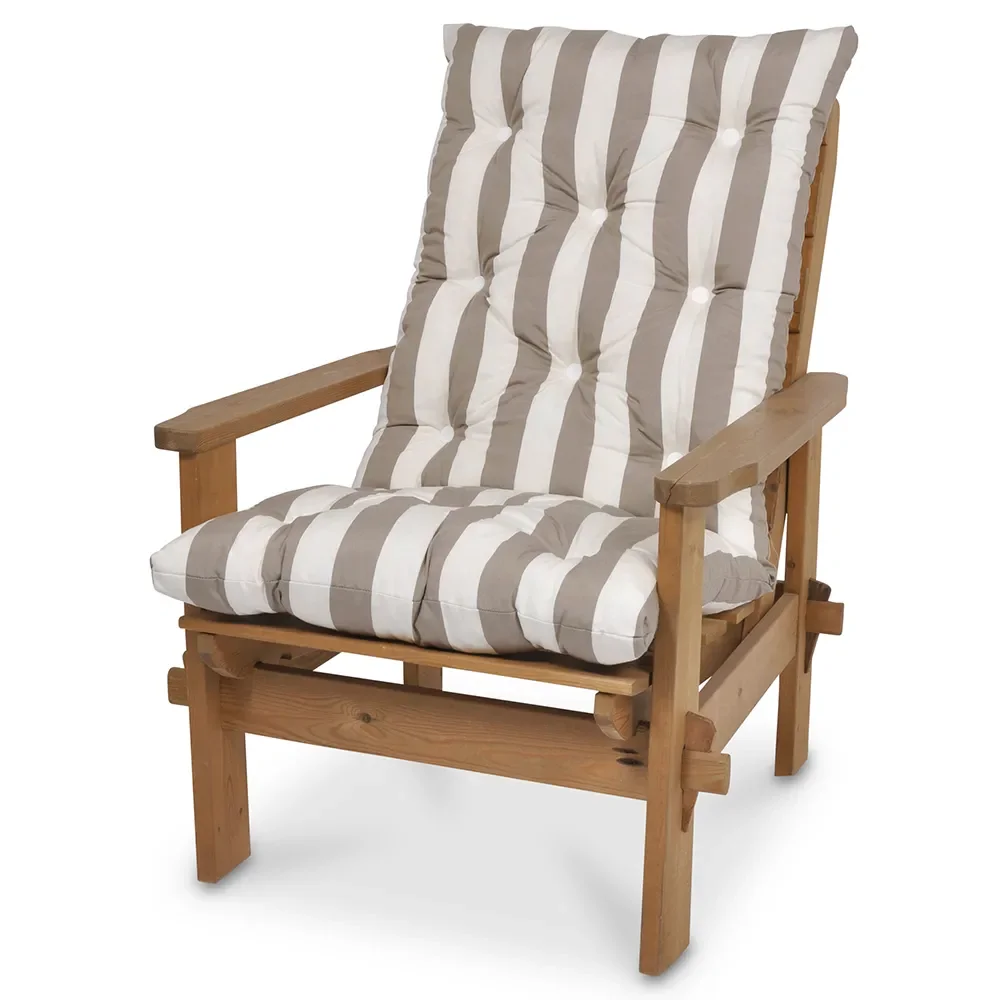 Högvik Høj Flockpude Stribet Taupe