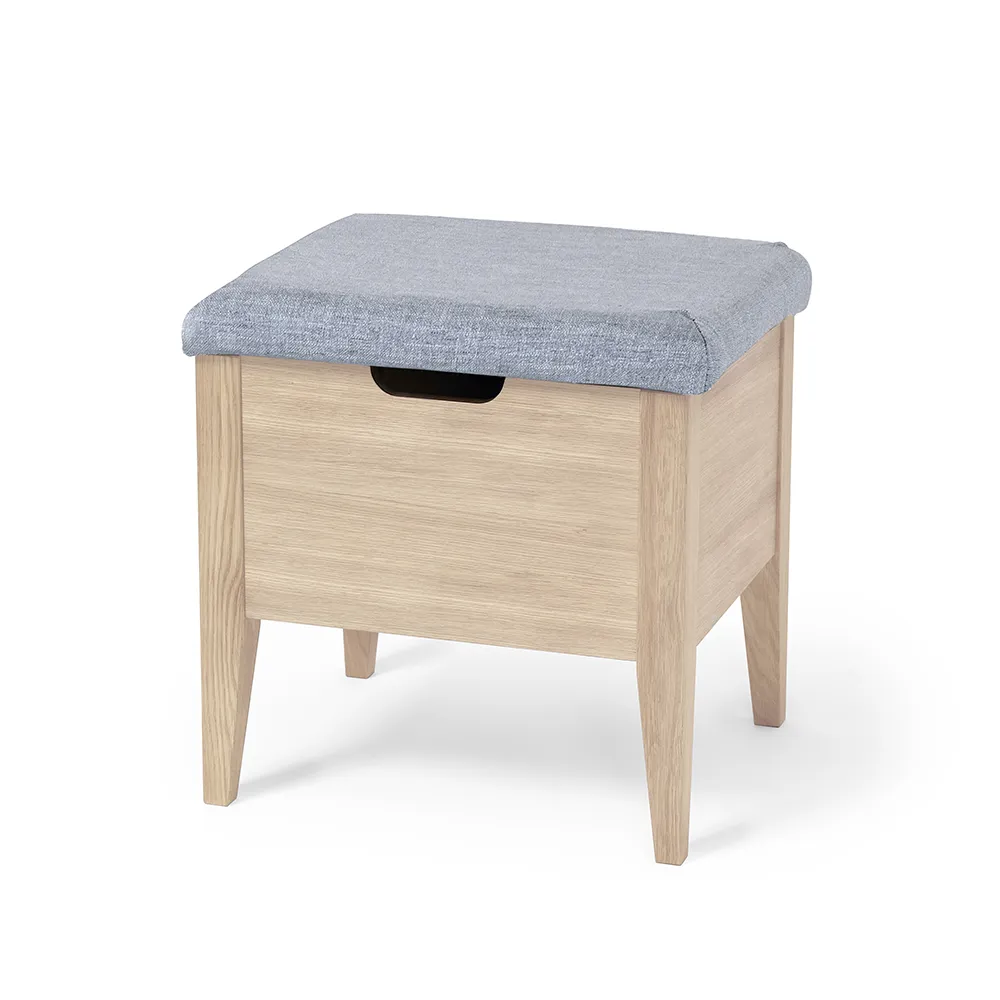 Klinte bænk 45 cm hvidolieret eg med Chelsea lysegrå