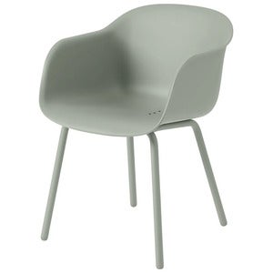 Fiber Outdoor Stol med armlæn Dusty Green 