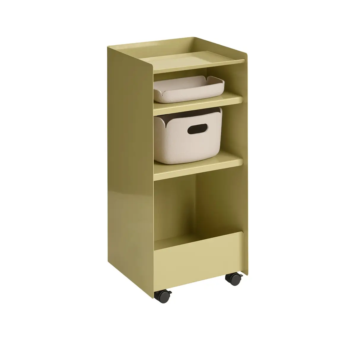 Folded Trolley højde 83,7 cm (udslået) – Mørk beige-grøn