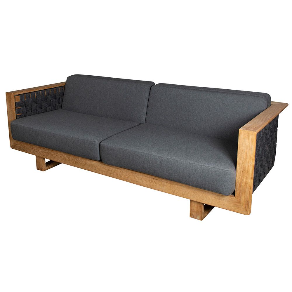 Cane-Line Angle Lounge sofa inkl Hyndesæt teak grå