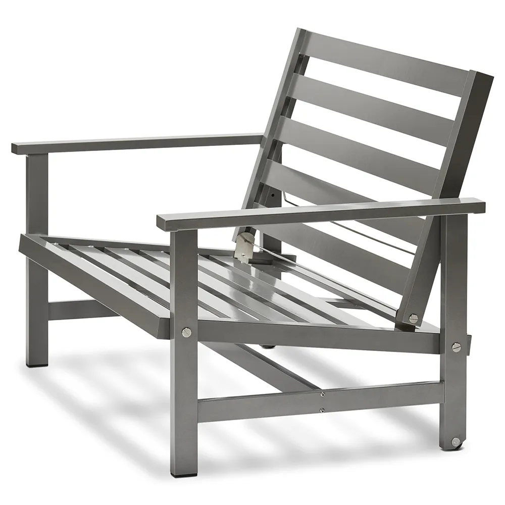 Sofa 2-personers aluminium grå 