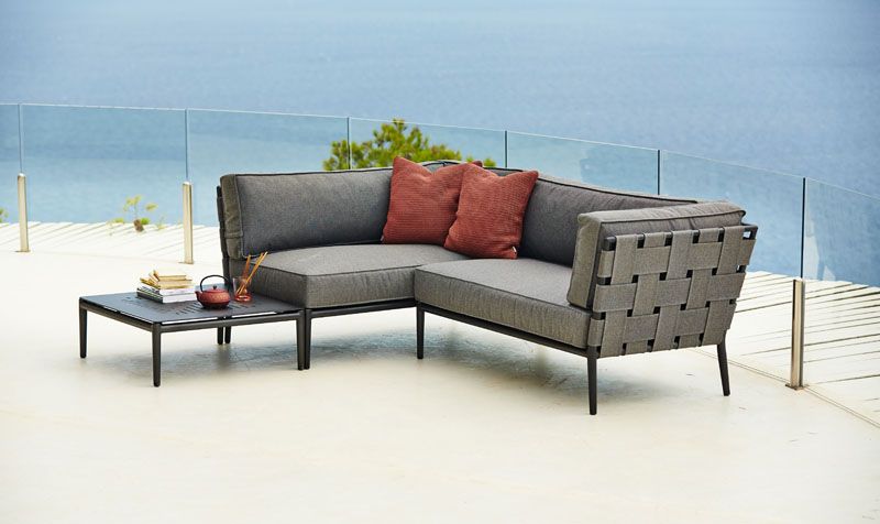 Conic sofabord 75x75 cm Lava Grey, Aluminium