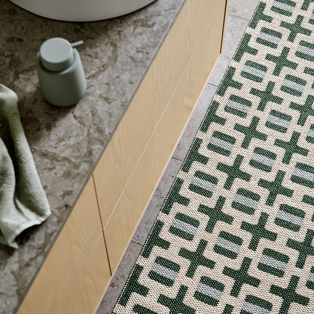 Tom tæppe Leaf/Cream/sage 70 x 240 cm