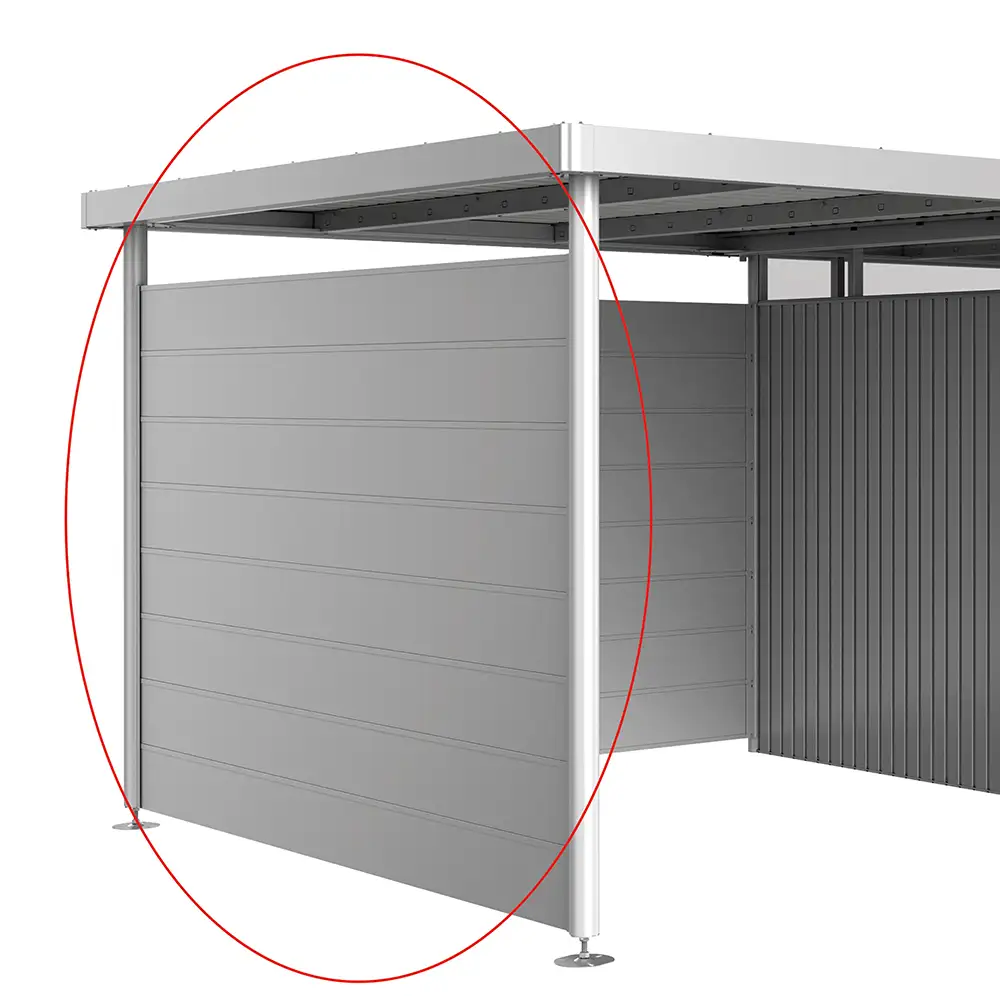 Sidevægge til sidetak størrelse H2, metallisk sølv