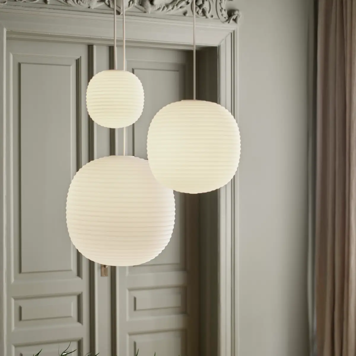Lantern Pendel Lampe Ø20 Hvid Opalglas