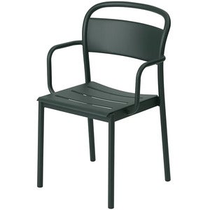 Linear Steel Stol med armlæn - Dark Green 
