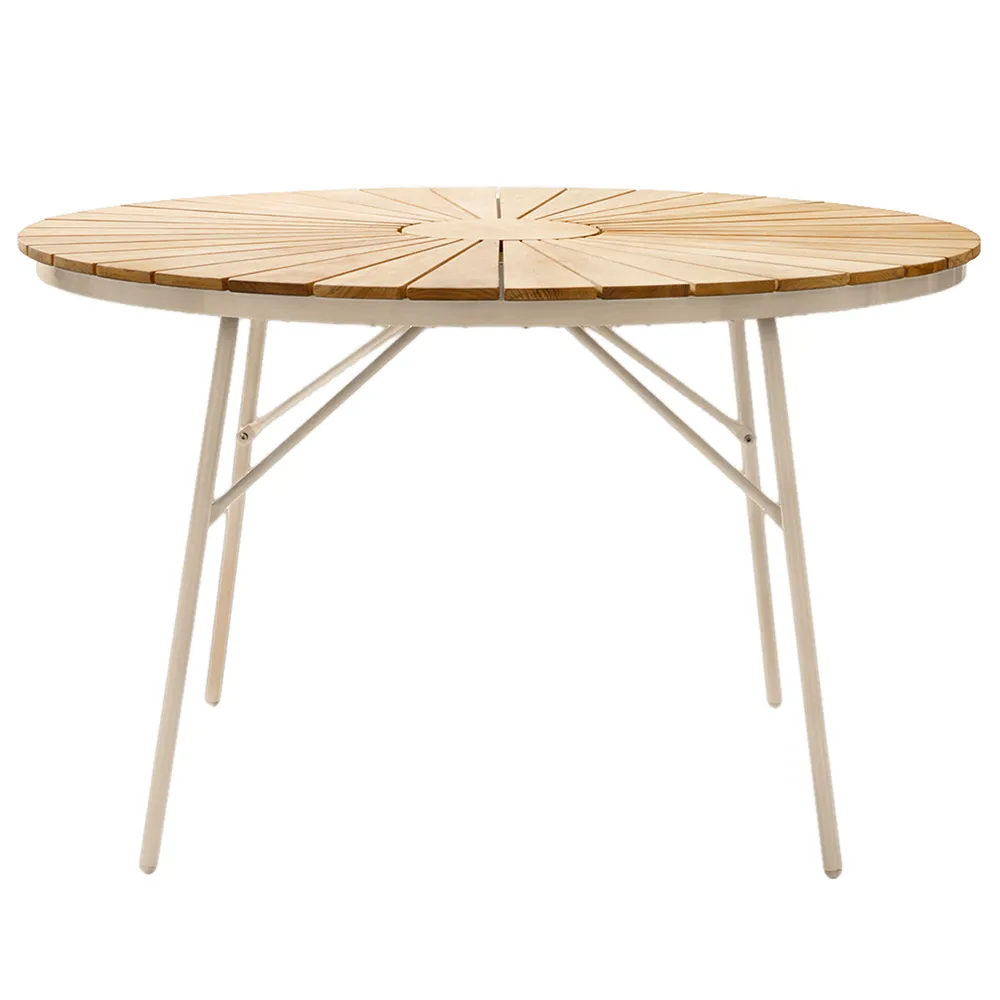 Cinas, Ellen bord 110 cm sandgrå / teak