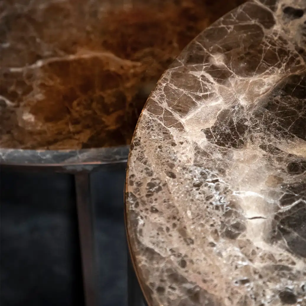 Cedes Sofabord Brun Marmor Ø60 cm Artwood