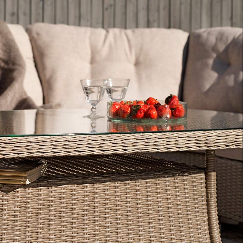 Sofabord Hornbrook 65x120 cm kunstrotting beige