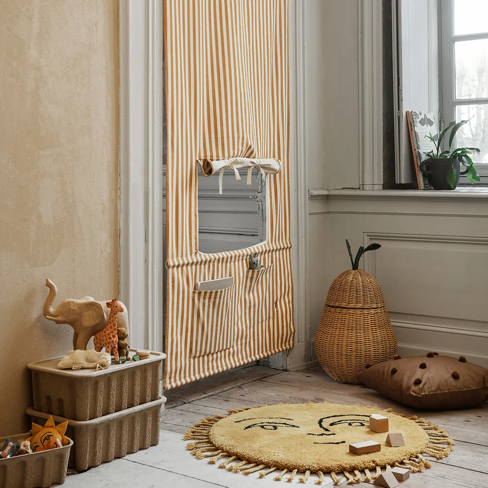 Pear flettet opbevaringskurv stor