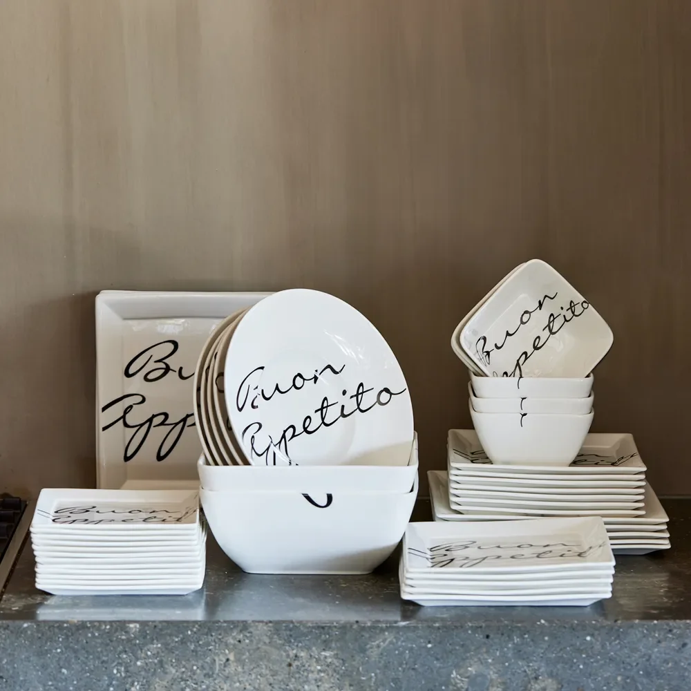 Buon Appetito firkantet tallerken 26 x 26 cm