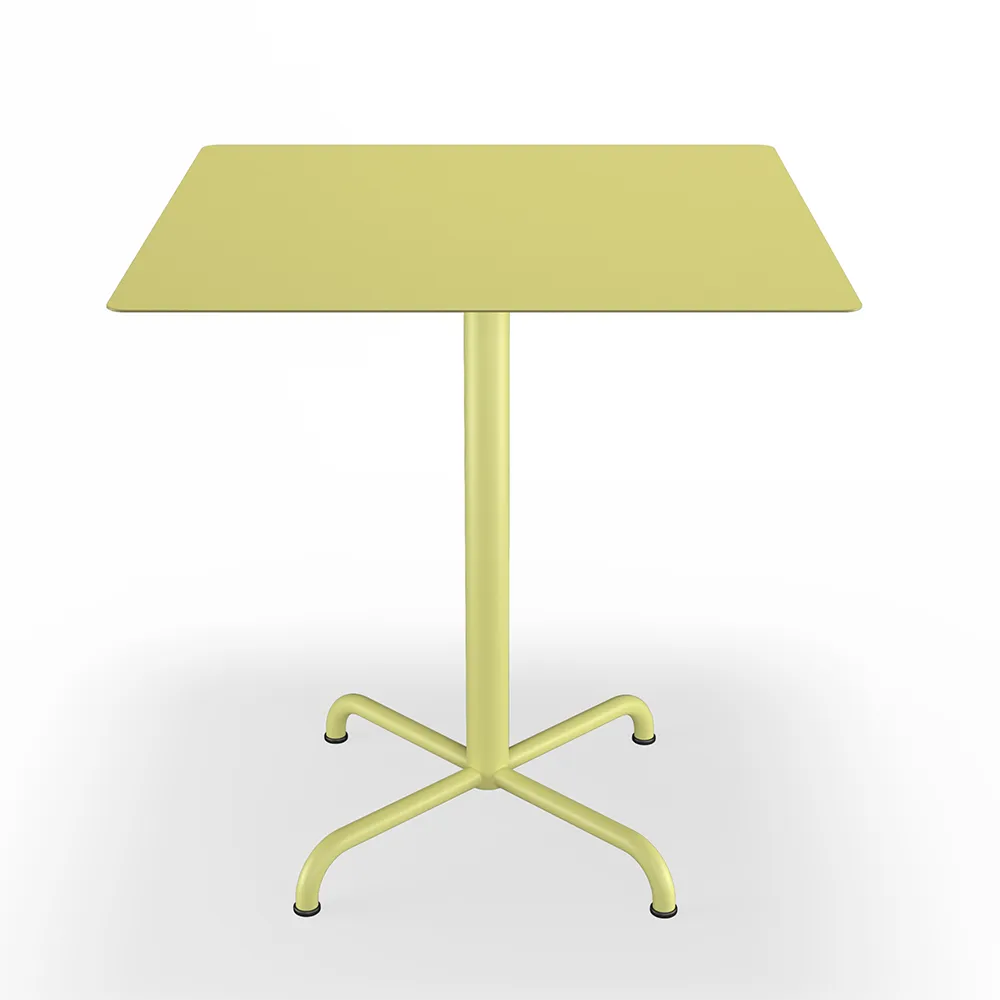 Pico Café table, 70x70 cm, 4 star base Mono Lemon zest