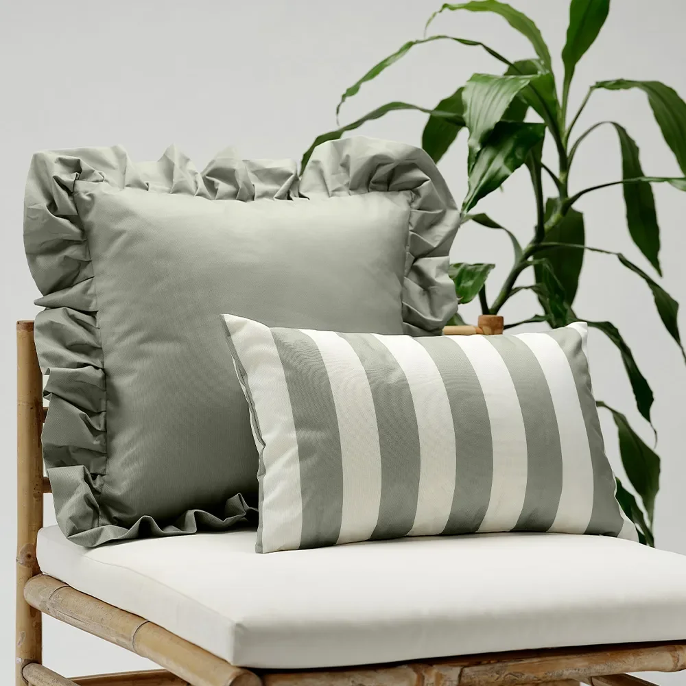 Pyntepude 50x30 cm Grøn/hvid