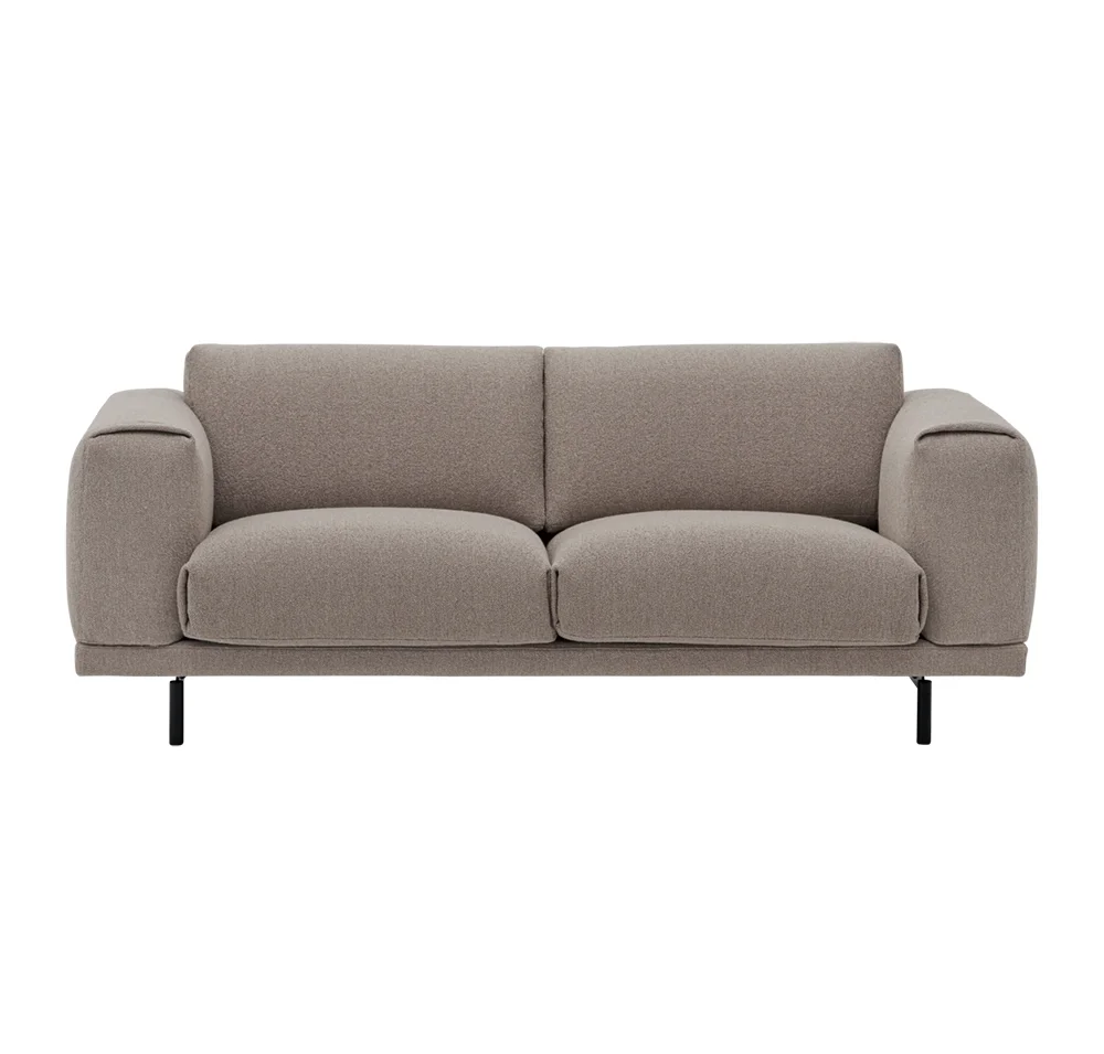 Muuto, Rest Sofa 2-personers - Metalbase/Hearth6/Sort