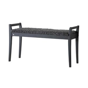 Meja Bench Sortbejdset eg/fåreskindslook Mørkegrå