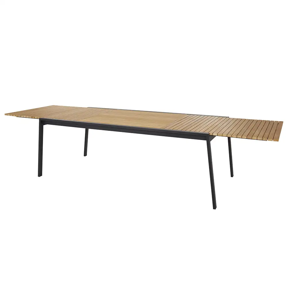 Naos Spisebord 100x220-320 cm Sort/Teak 