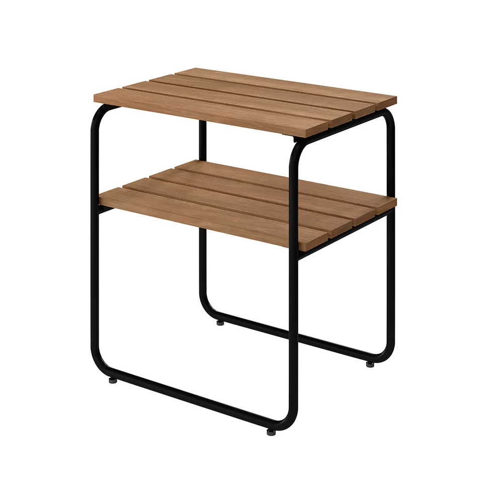 Grythyttan Stålmöbler, L45 sidebord teak / sort