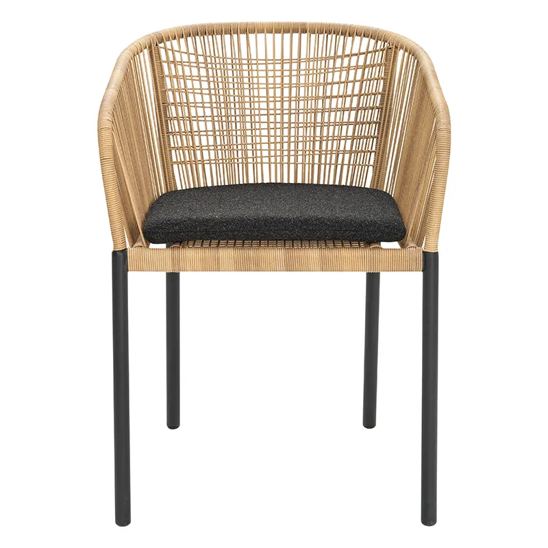 Delta stol    Sort / Natural Wicker/ Teddy Black