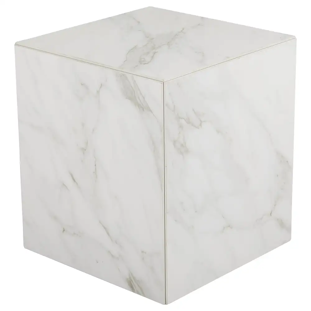 Brafab, Zten Sofabord 40x40 cm Hvid Marmorlook