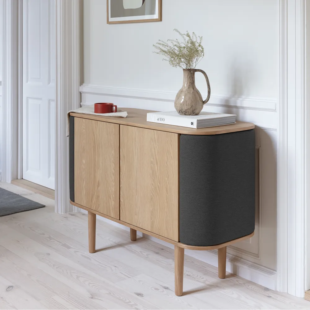 Treasures skab med 2 låger, egetræ/shadow