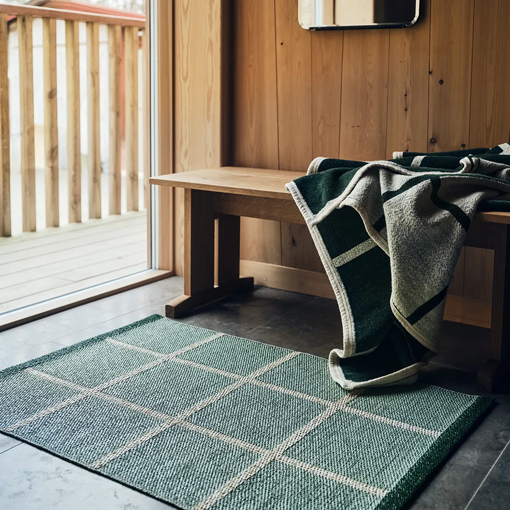 Vævet plaid i lammeuld Criss Leaf