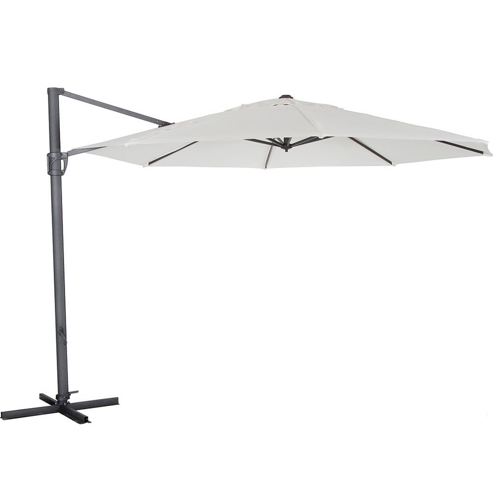 Brafab Fiesole fritsvævende parasol antracit/hvid 350 cm