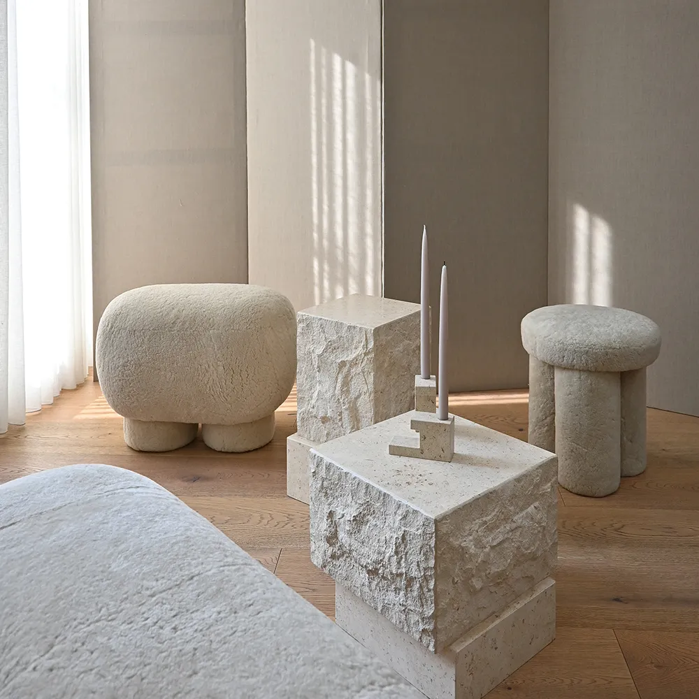 Temple lavt sofabord – Limestone