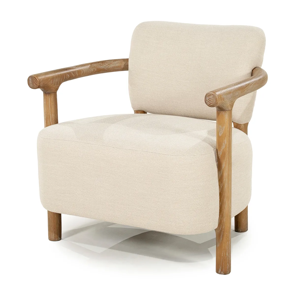 Riviera Maison, Lænestol i Asketræ Glenn Herringbone Beige