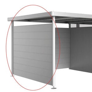 Sidevægge til sidetak størrelse H2, metallisk sølv