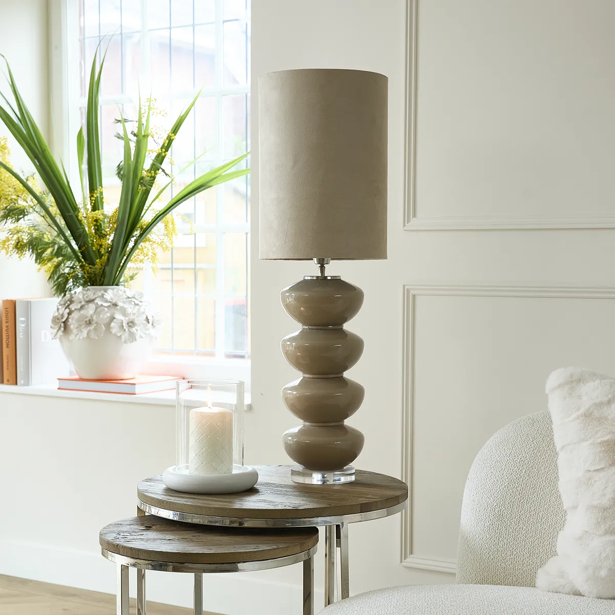 Håndlavet Vase Blossom L White