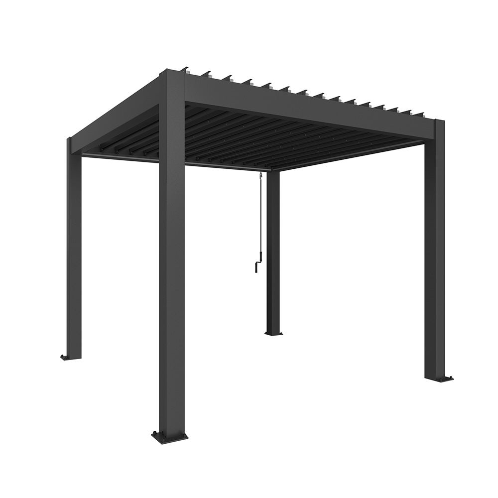 Pergola størrelse 3 x 3 metallic mørkegrå