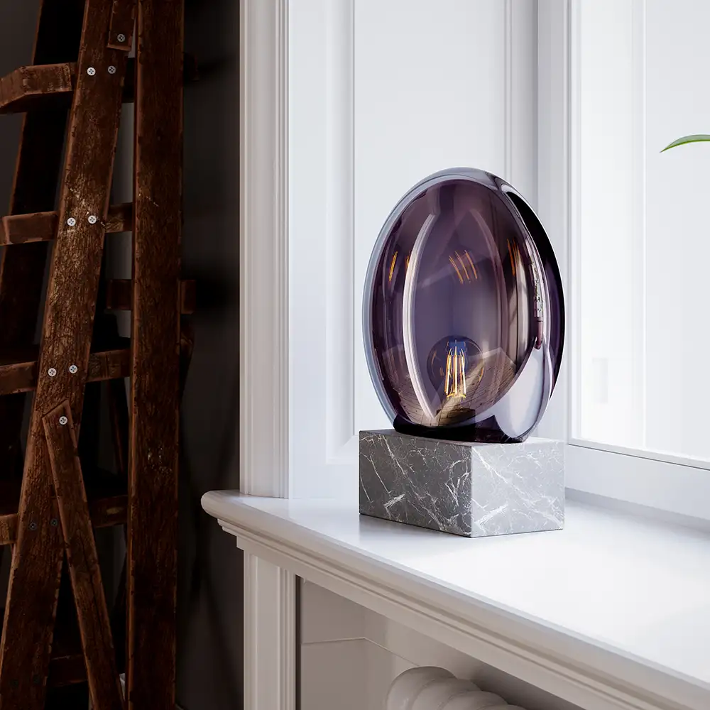 Glori bordlampe Ø30cm Røggrå