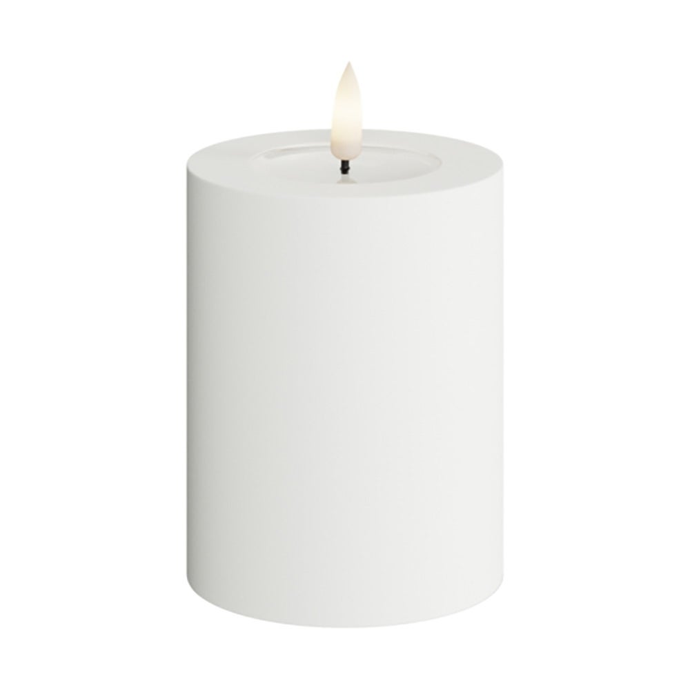 LED bloklys udendørs 7,5x10 cm hvid