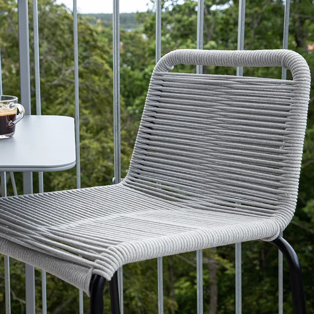 Lindos Barstol lysegrå 2-pak 