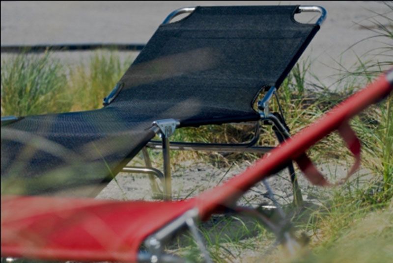 Amigo solseng i hvid aluminium/tekstilene