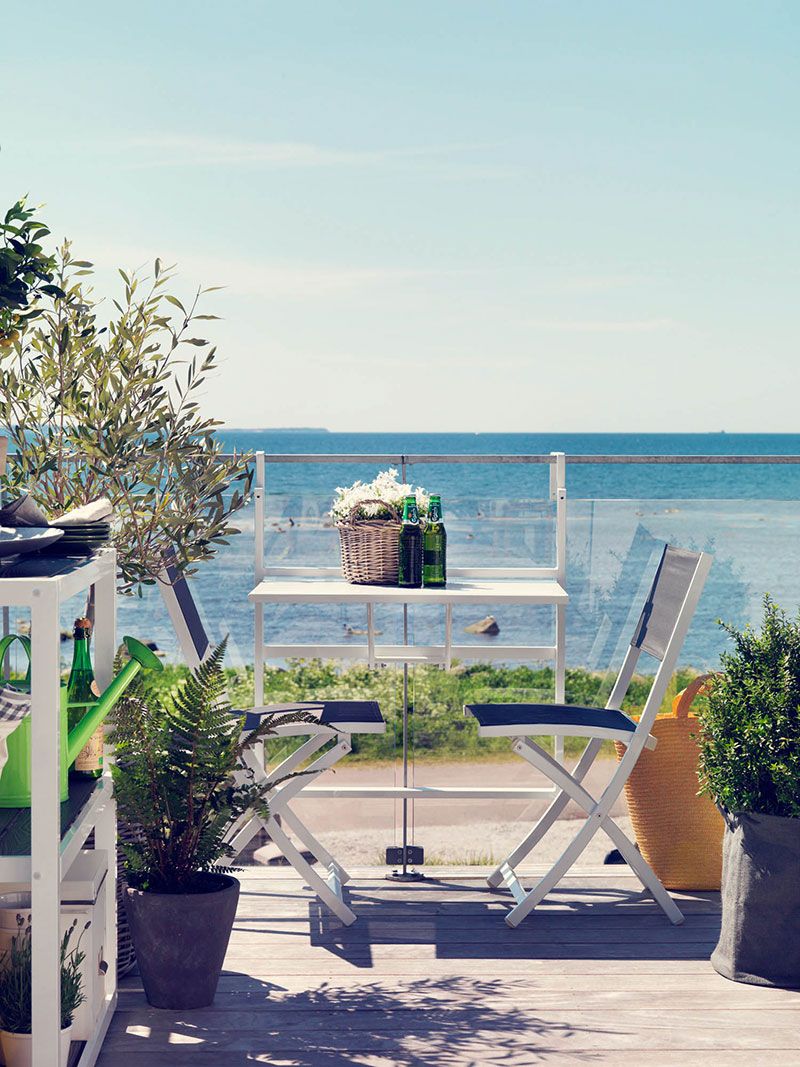 Leone Foldbar Stol Hvid/Grå