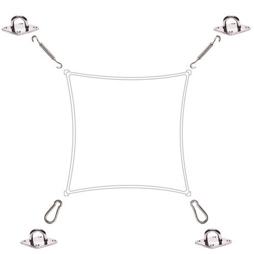 Monteringssæt til firkantede solsejl