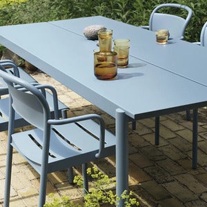 Linear Steel Spisebord 140X75 cm Pale Blue 