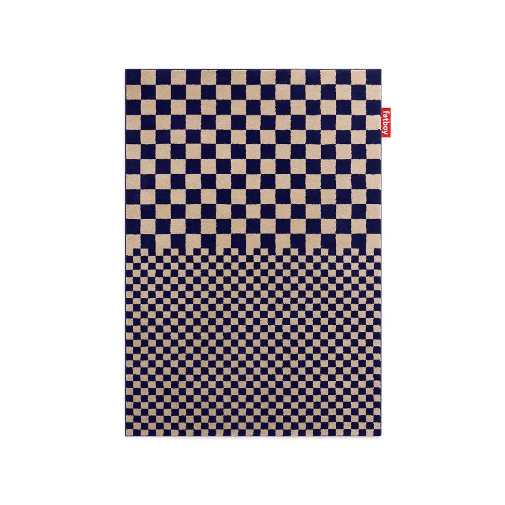 Tæppe petit square affair blue-beige