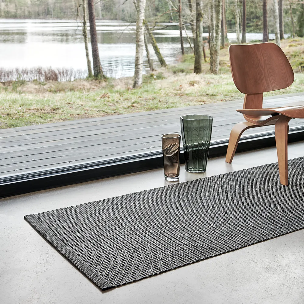 Emm tæppe 70x240 cm Black/Linen Metallic