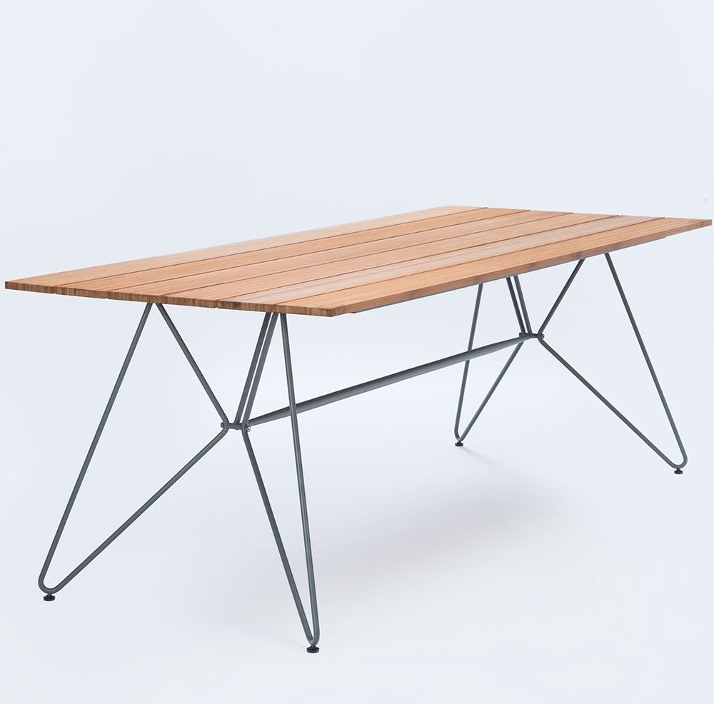 Houe Sketch spisebord grå 88×220 cm bambus